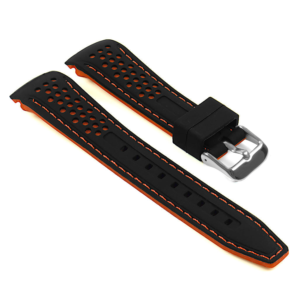 Rubber Perforated Rally Strap with Curved Ends For MoonSwatch