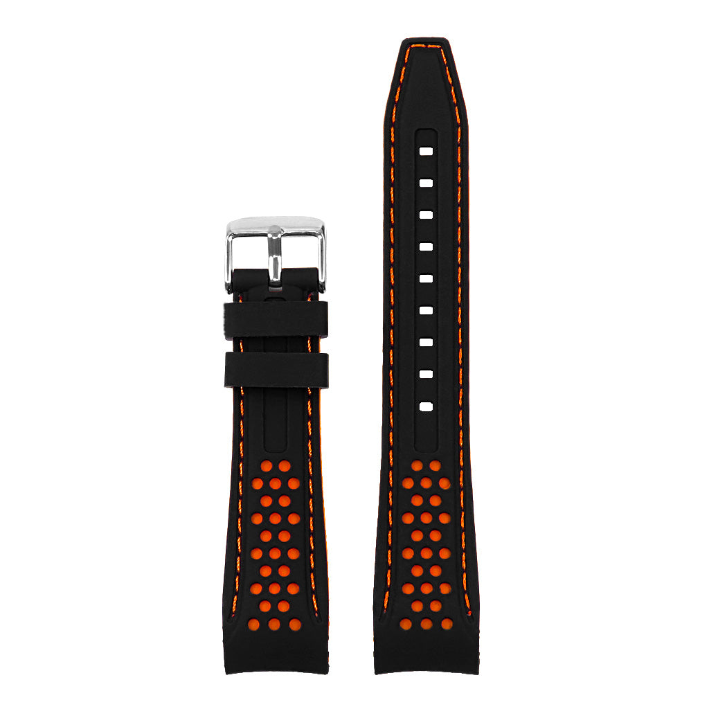 Rubber Perforated Rally Strap with Curved Ends For MoonSwatch