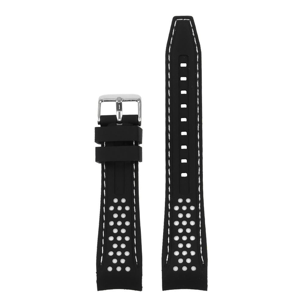 Rubber Perforated Rally Strap with Curved Ends For MoonSwatch
