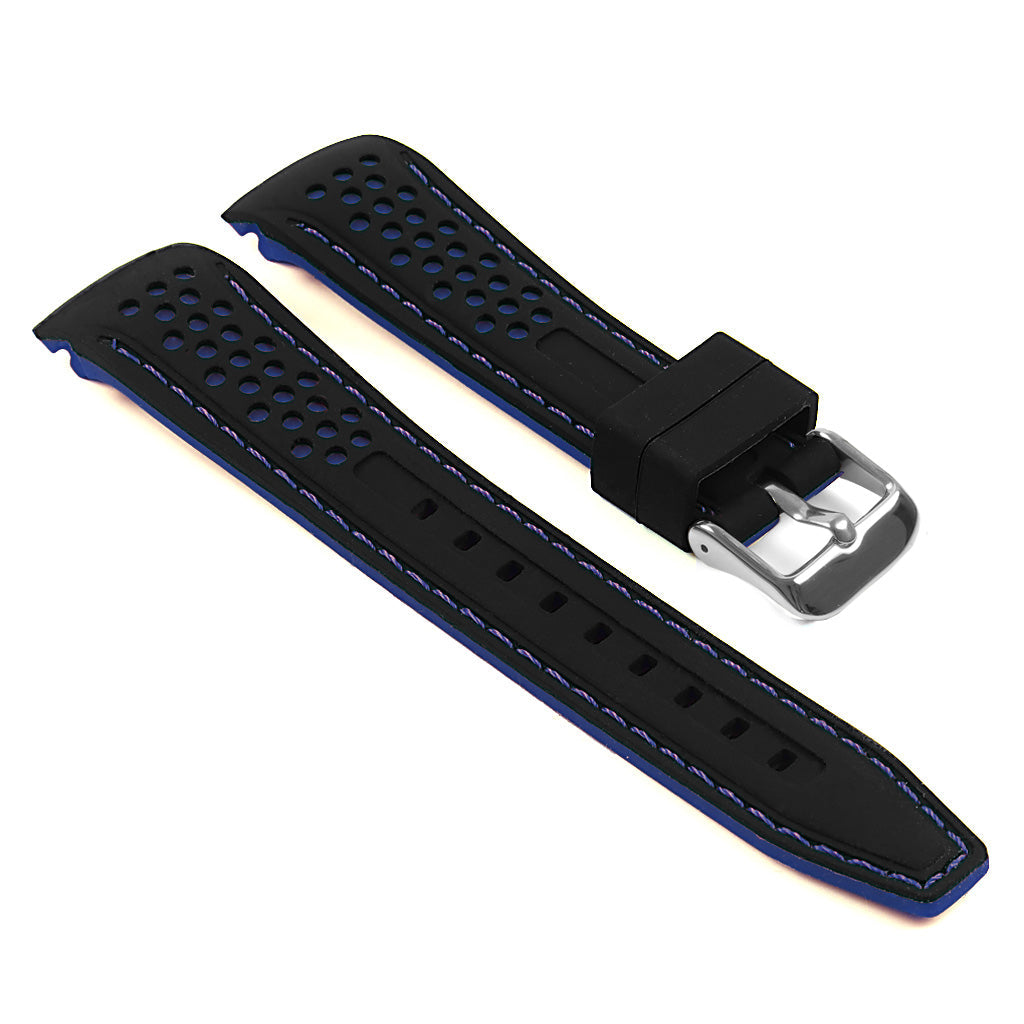 Rubber Perforated Rally Strap with Curved Ends For MoonSwatch