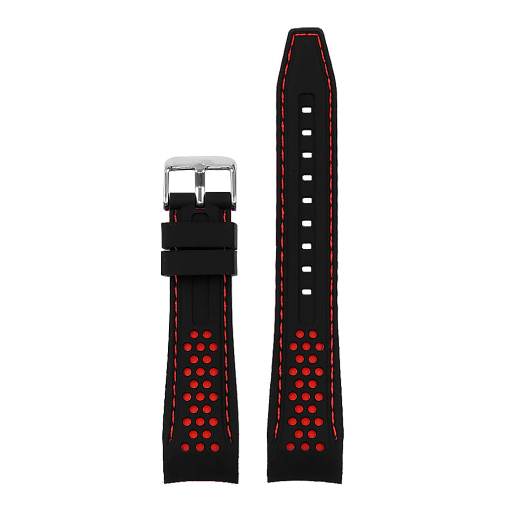 Rubber Perforated Rally Strap with Curved Ends For MoonSwatch