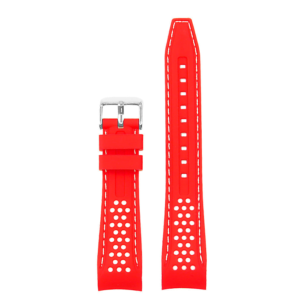 Rubber Perforated Rally Strap with Curved Ends For MoonSwatch