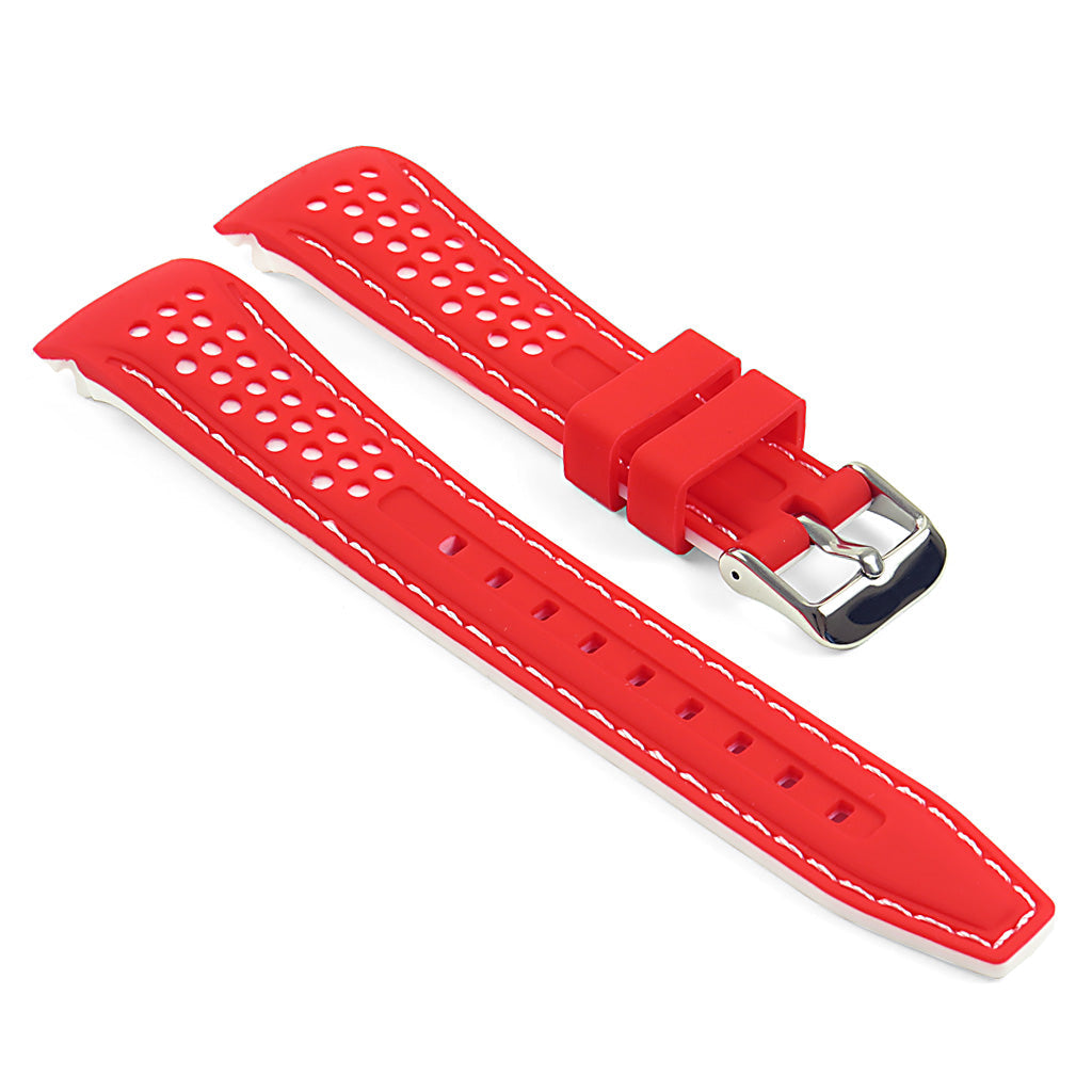 Rubber Perforated Rally Strap with Curved Ends For MoonSwatch