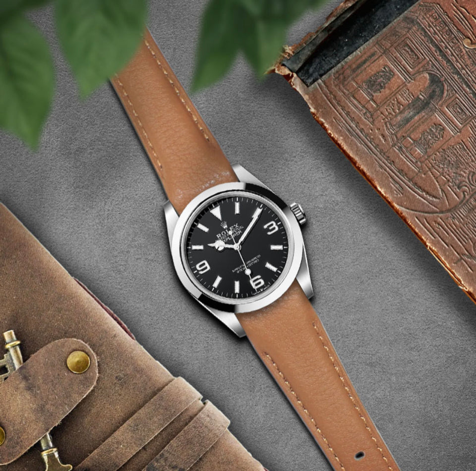 DASSARI Fitted Leather Band For Rolex
