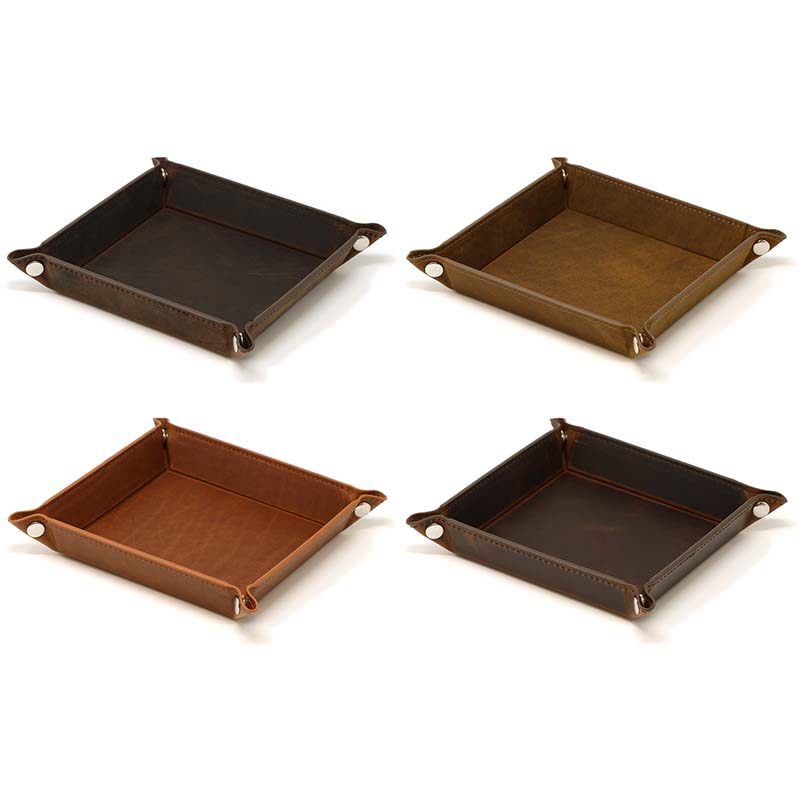 DASSARI Vintage Leather Valet Tray