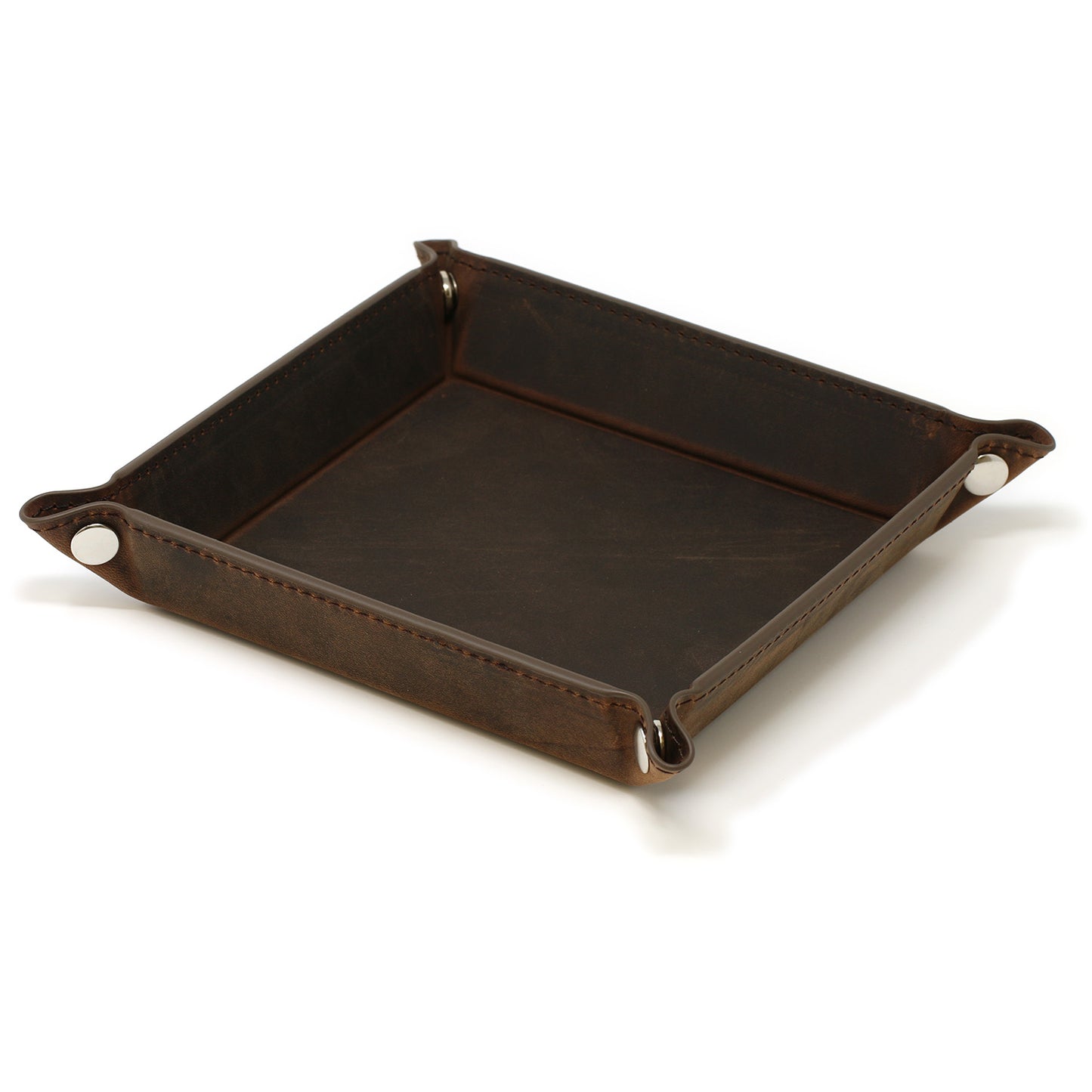 DASSARI Vintage Leather Valet Tray