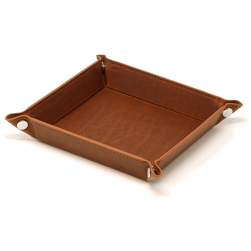 DASSARI Vintage Leather Valet Tray