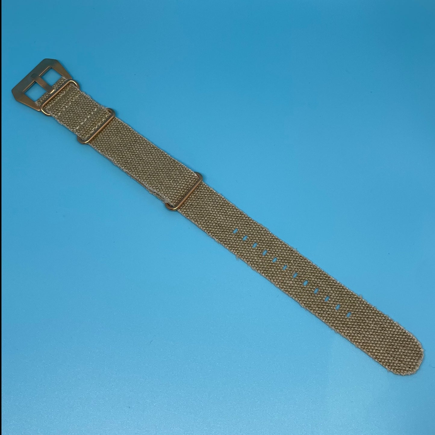 Store Sample - DASSARI Shred Frayed Canvas NATO Strap with Rose Gold Hardware