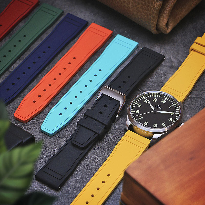 Aviator FKM Rubber Strap With Deployant Clasp