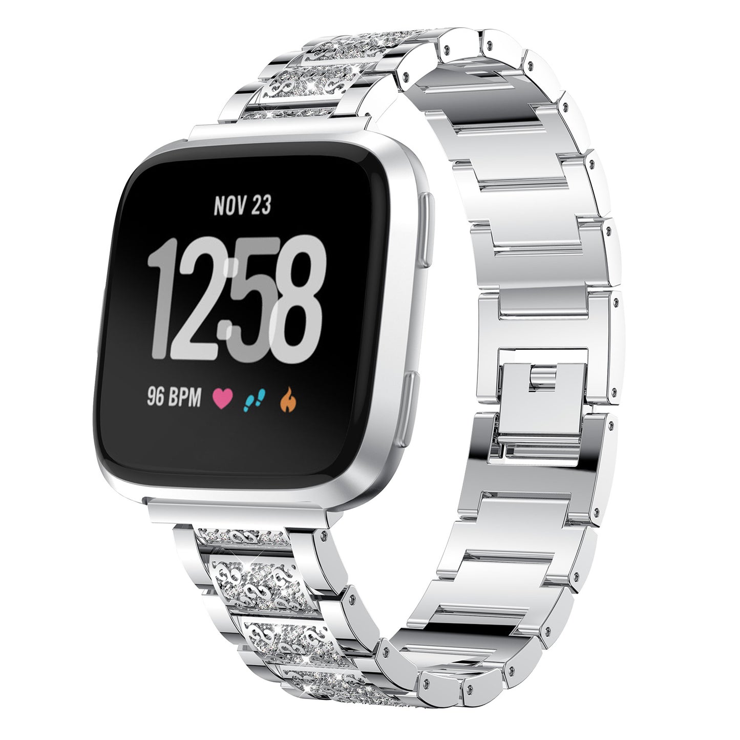 Link Strap w/ Rhinestones for Fitbit Versa & Versa 2