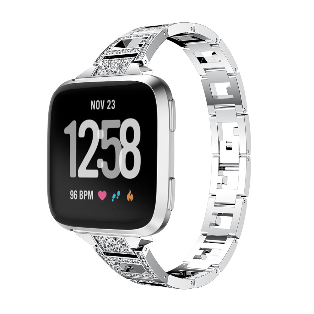 Alloy Link Band w/ Rhinestones for Fitbit Versa & Versa 2