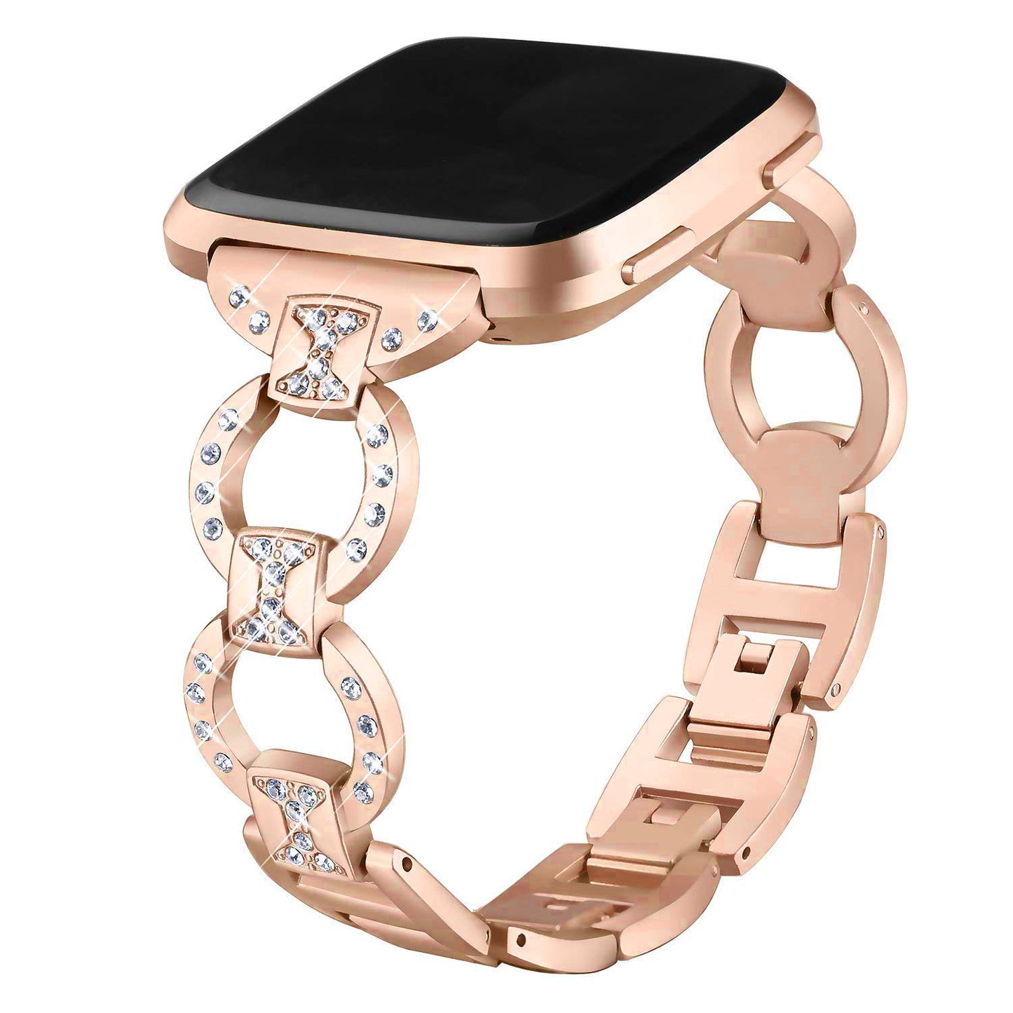 Link Bracelet w/ Rhinestones for Fitbit Versa & Versa 2