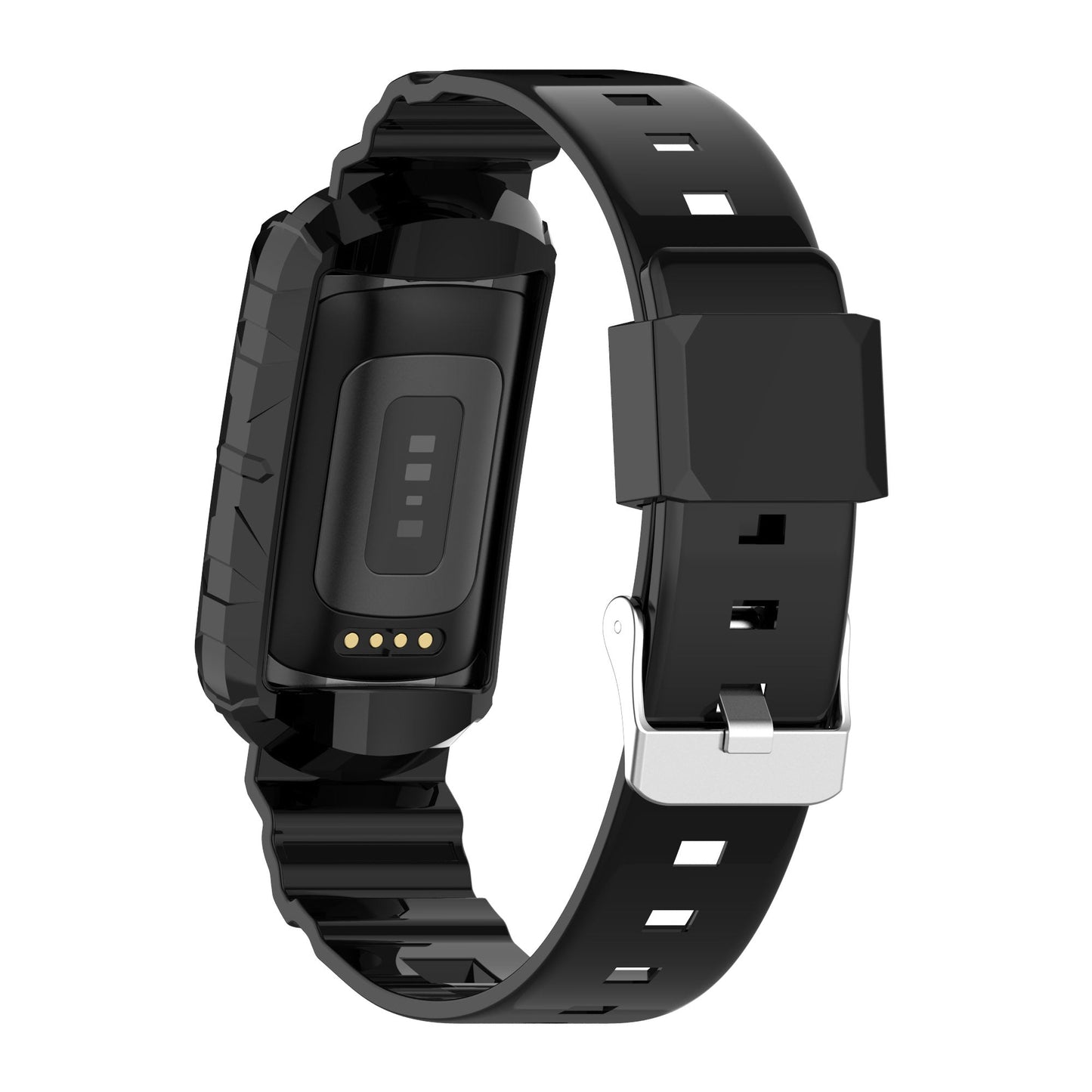 Rugged Rubber Case Strap For Fitbit Charge 6