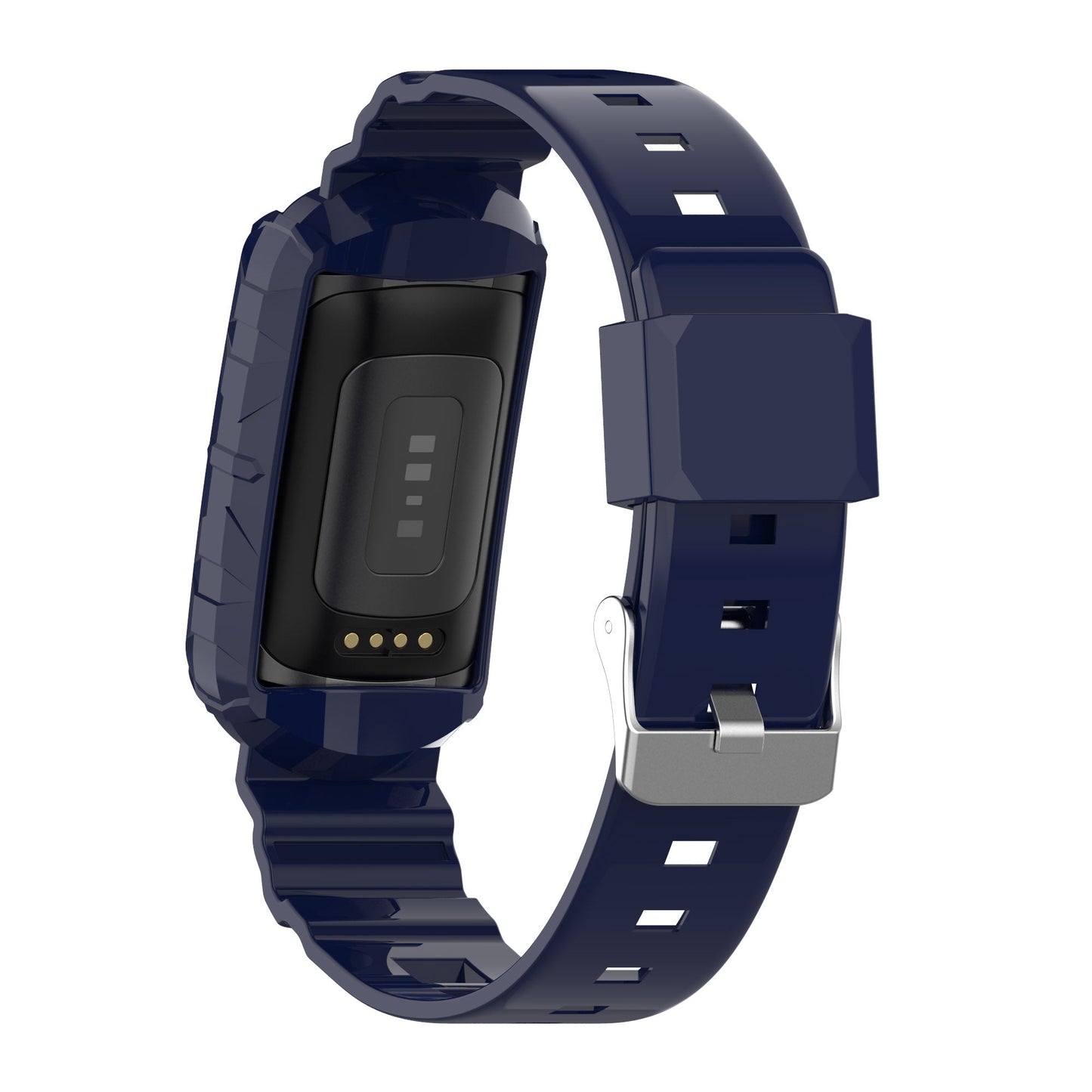 Rugged Rubber Case Strap For Fitbit Charge 6