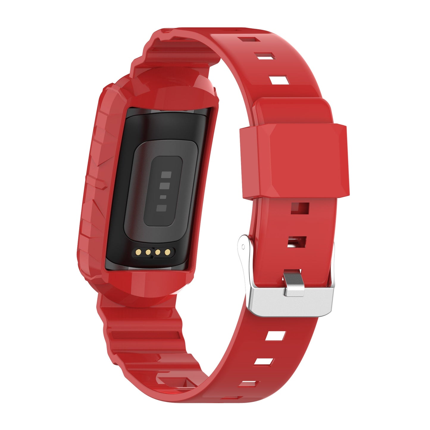 Rugged Rubber Case Strap For Fitbit Charge 6