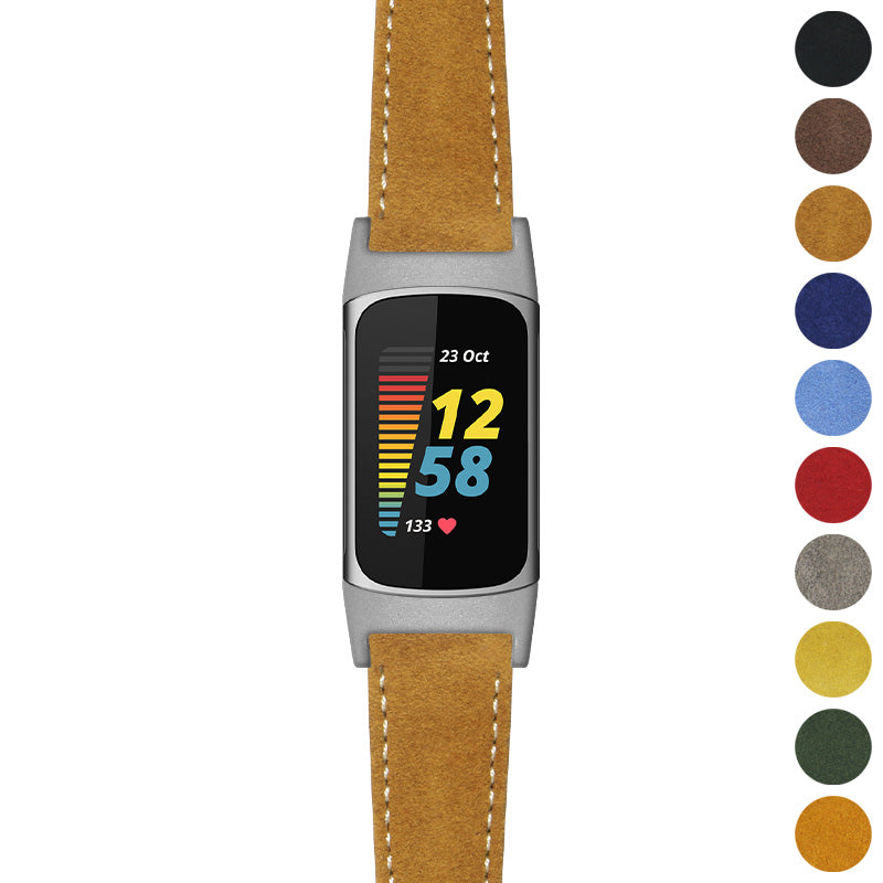 Stitched Suede Strap For Fitbit Charge 5