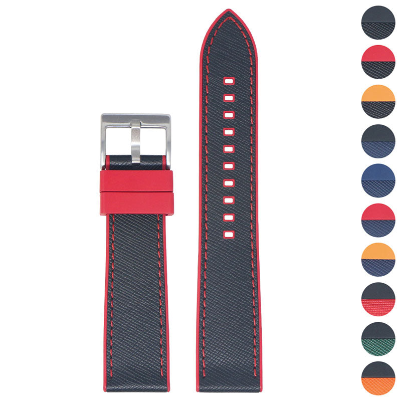DASSARI Saffiano Leather FKM Hybrid Strap