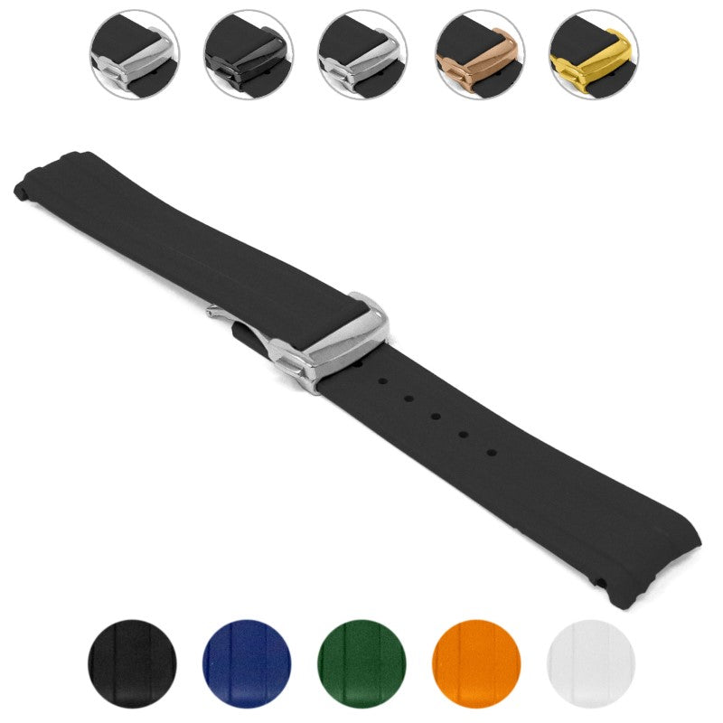 DASSARI FKM Rubber Strap With Deployant Clasp For Omega Seamaster