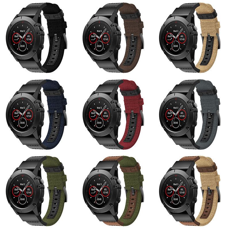 Rugged Canvas Band  For Garmin Vivoactive 4
