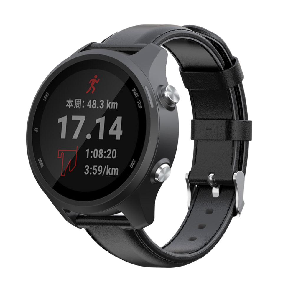 Leather Band for Garmin Forerunner 245 / 645 / Vivoactive 3 / Vivomove / 3 / HR
