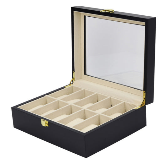 Matte Black Watch Box for 10 Watches