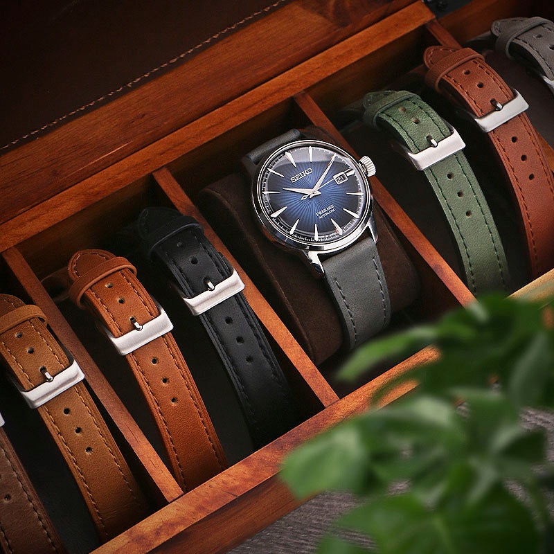 Vintage Waxed Leather Strap With Quick Release - Long