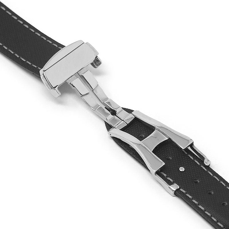 Sailcloth Strap with Deployant Clasp By DASSARI - 19mm Short