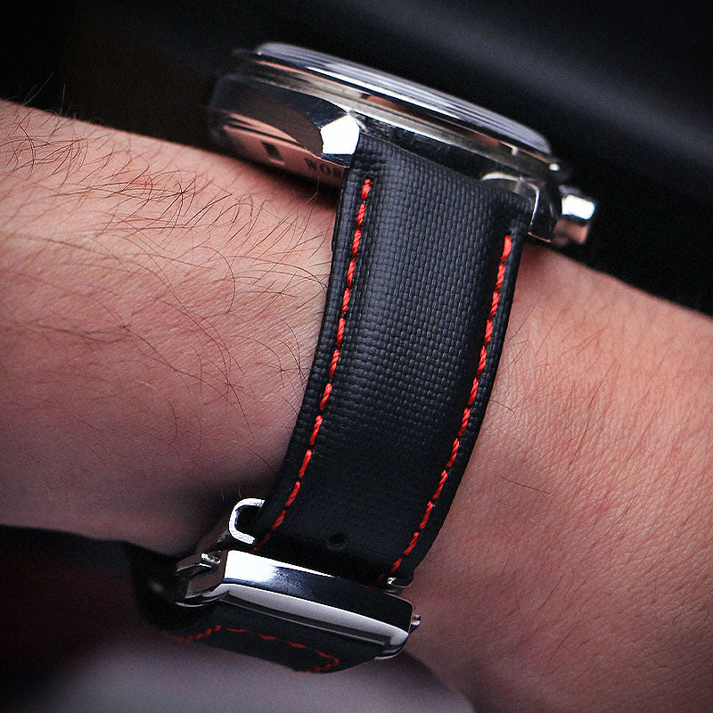 Sailcloth Strap with Deployant Clasp By DASSARI - 19mm Short