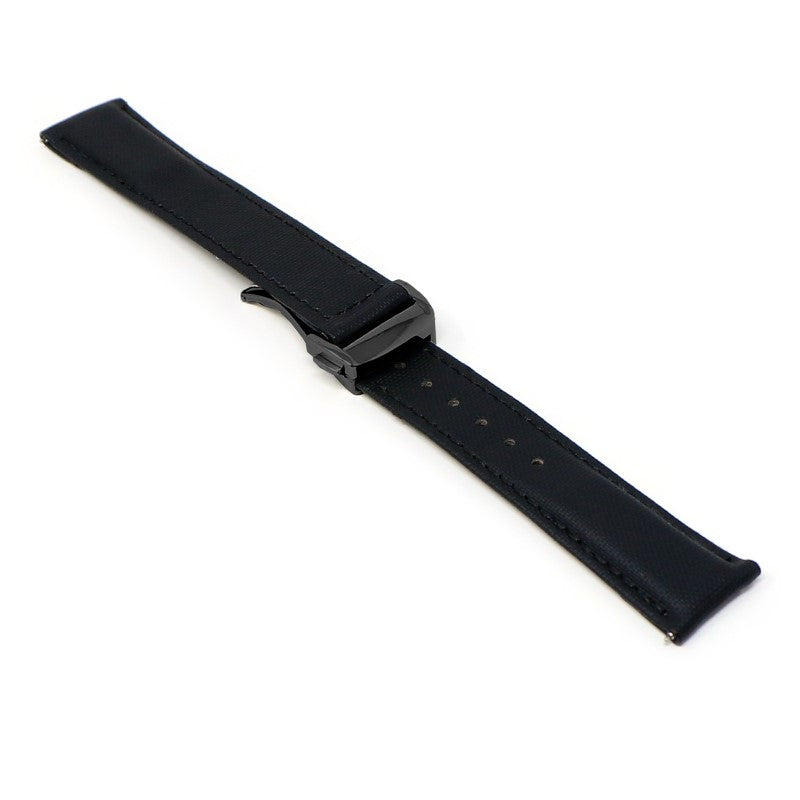 Sailcloth Strap with Deployant Clasp By DASSARI - 19mm Short
