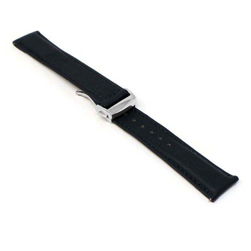 Sailcloth Strap with Deployant Clasp By DASSARI - 19mm Short