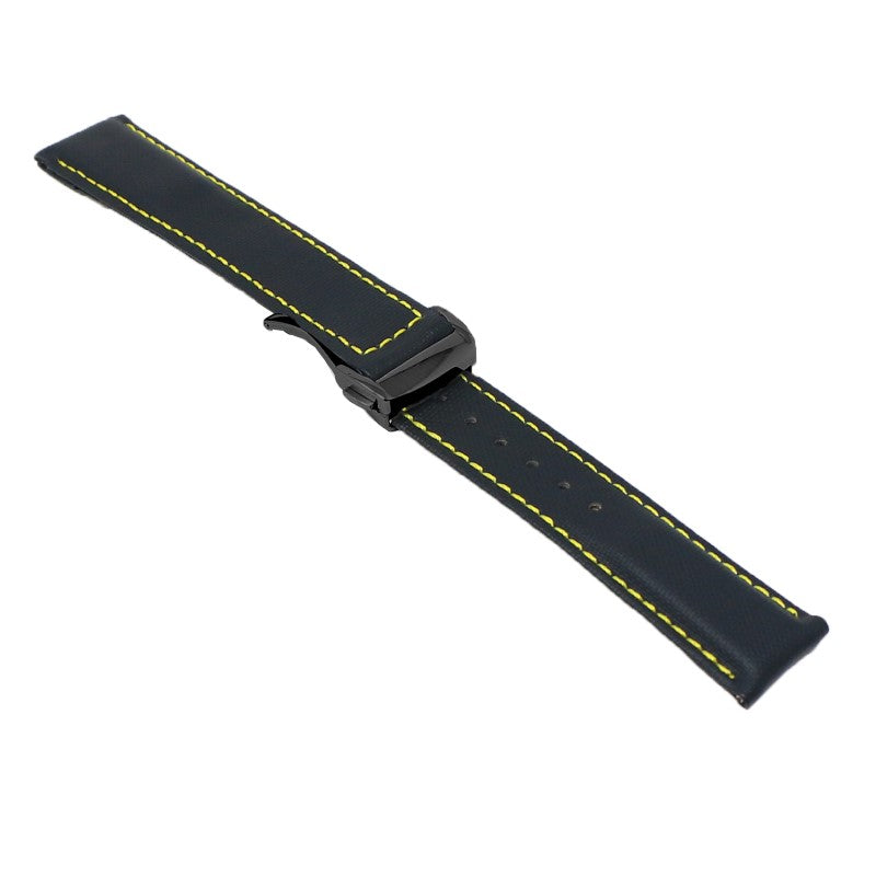 Sailcloth Strap with Deployant Clasp By DASSARI - 19mm Short