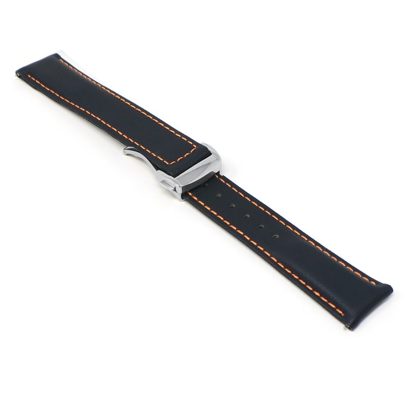 Sailcloth Strap with Deployant Clasp By DASSARI - 19mm Short