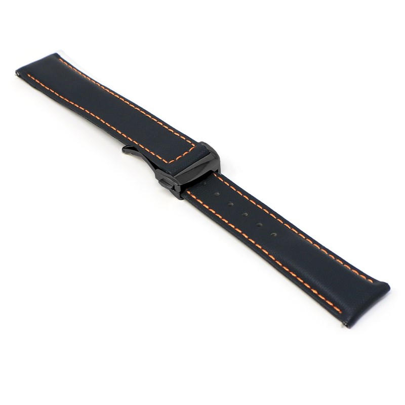 Sailcloth Strap with Deployant Clasp By DASSARI - 19mm Short