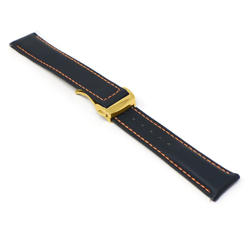 Sailcloth Strap with Deployant Clasp By DASSARI - 19mm Short