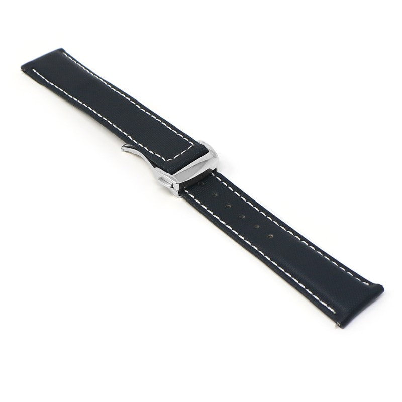 Sailcloth Strap with Deployant Clasp By DASSARI - 19mm Short