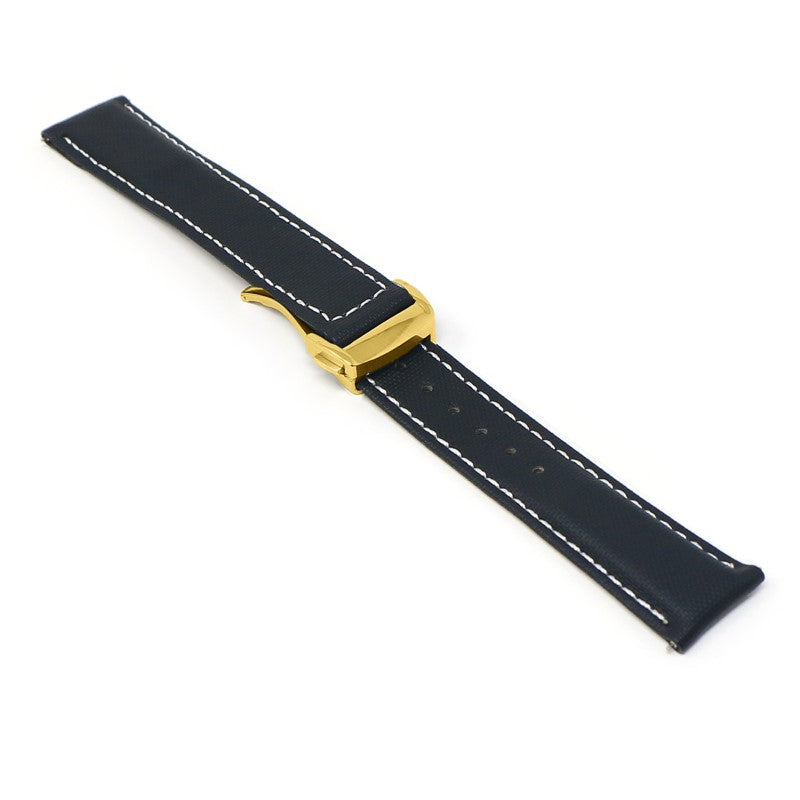 Sailcloth Strap with Deployant Clasp By DASSARI - 19mm Short