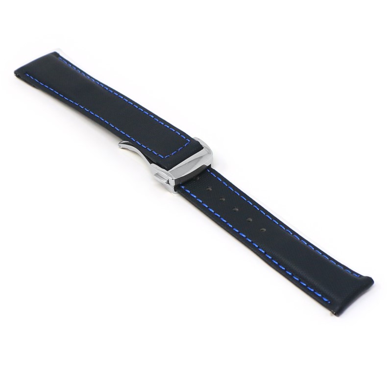 Sailcloth Strap with Deployant Clasp By DASSARI - 19mm Short