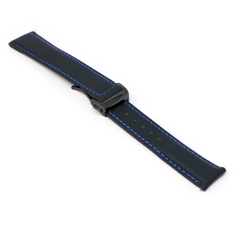 Sailcloth Strap with Deployant Clasp By DASSARI - 19mm Short