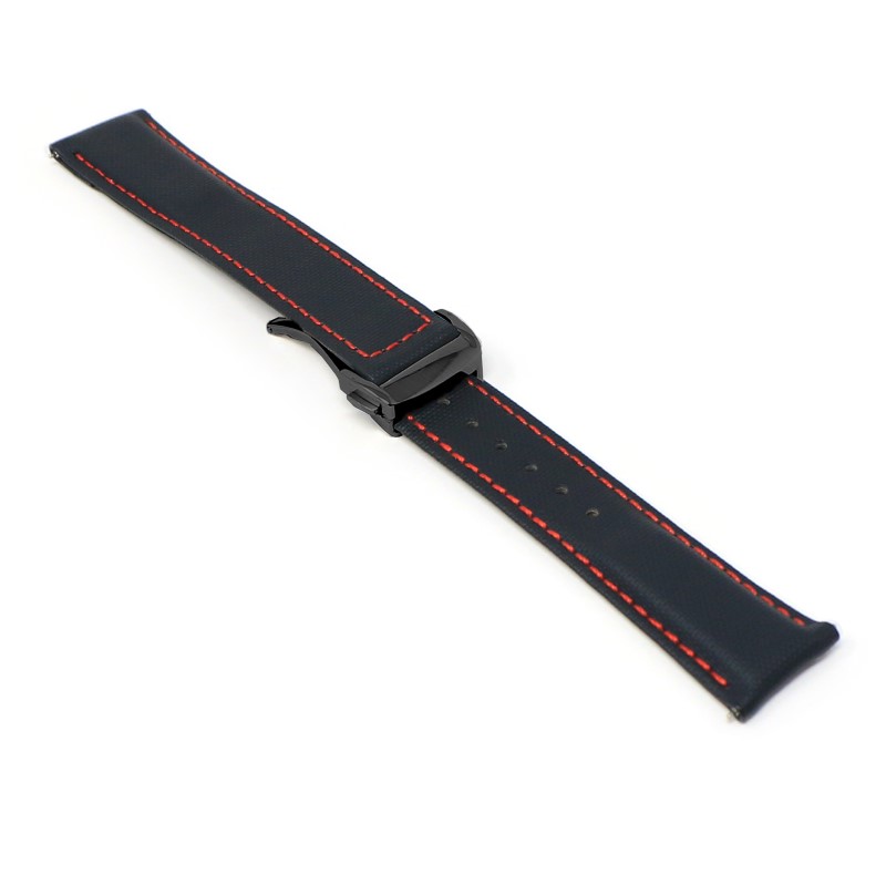 Sailcloth Strap with Deployant Clasp By DASSARI - 19mm Short