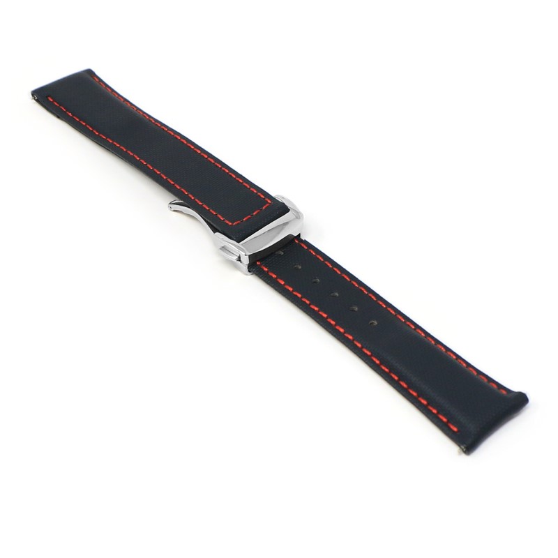 Sailcloth Strap with Deployant Clasp By DASSARI - 19mm Short
