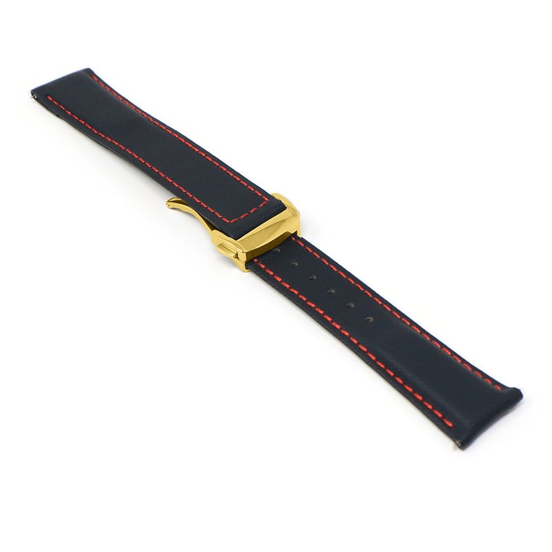 Sailcloth Strap with Deployant Clasp By DASSARI - 19mm Short