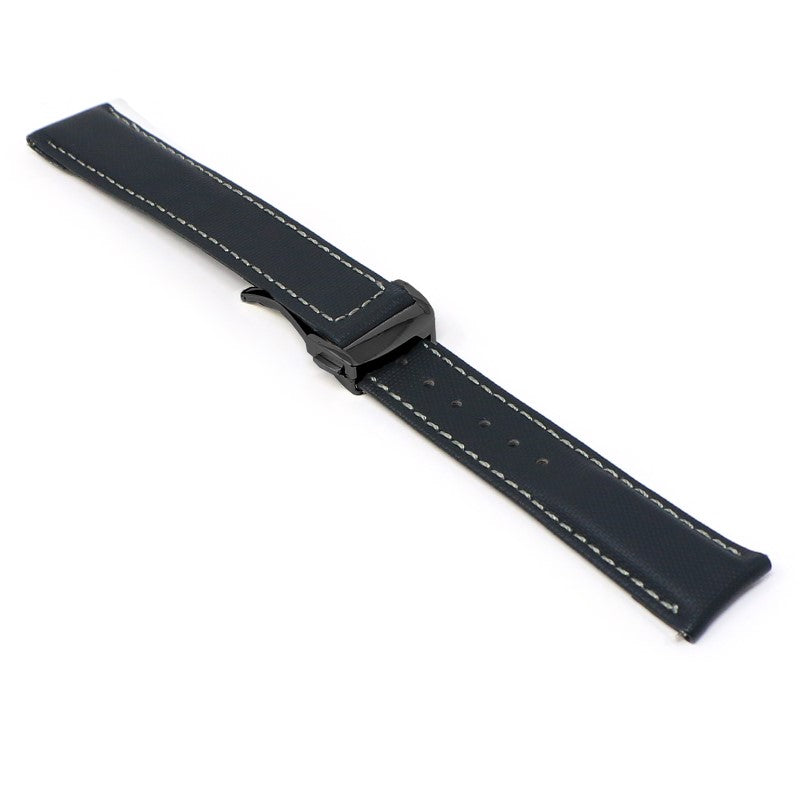 Sailcloth Strap with Deployant Clasp By DASSARI - 19mm Short