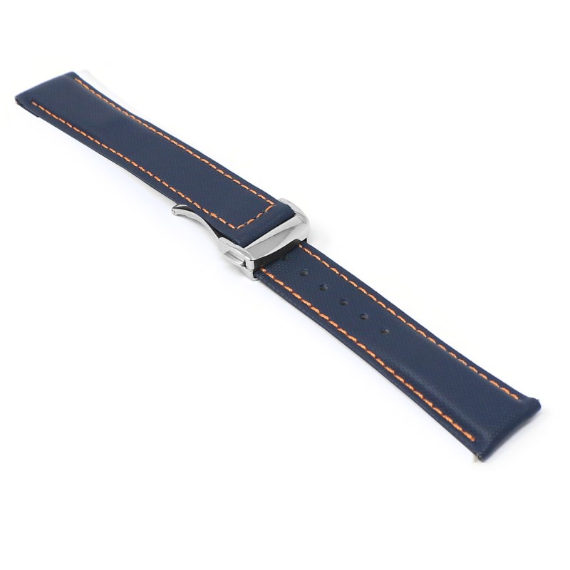 Sailcloth Strap with Deployant Clasp By DASSARI - 19mm Short