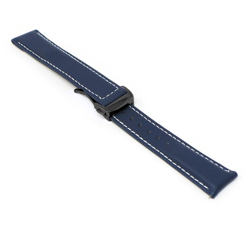 Sailcloth Strap with Deployant Clasp By DASSARI - 19mm Short