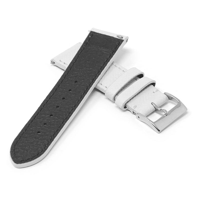 Women’s Textured Leather Strap - White (Standard, Long)