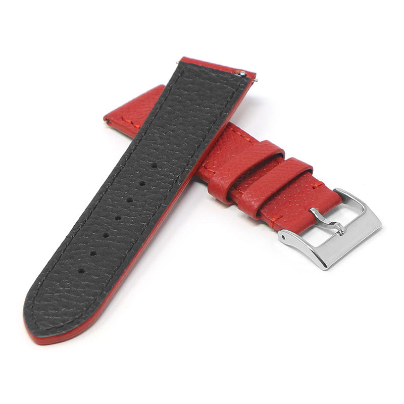 Women’s Textured Leather Strap - Red (Standard, Long)