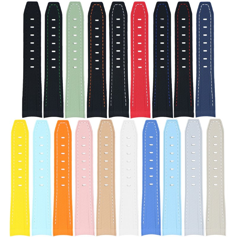 Fitted Stitched Rubber Strap For Moonswatch