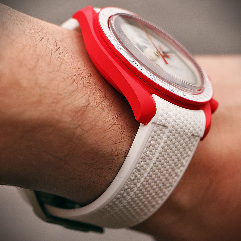 Fitted Stitched Rubber Strap For Moonswatch