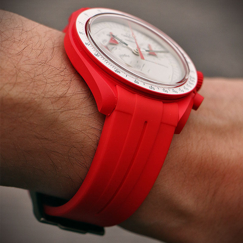 Fitted Smooth Rubber Strap For Moonswatch