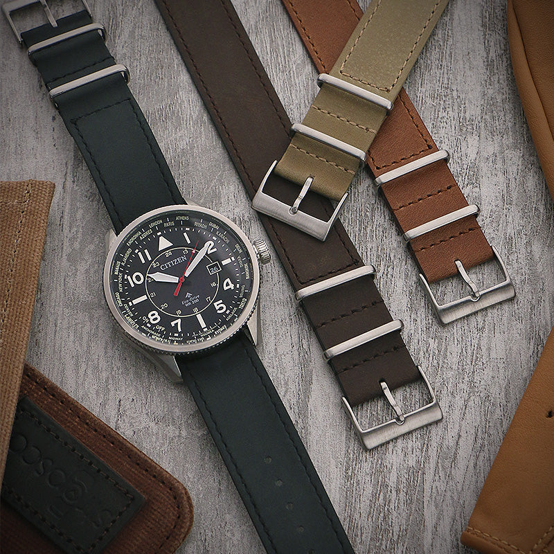 Dassari Vintage Leather Single Pass Strap